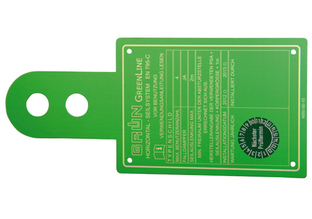 GRÜN SYS GREENLINE TYPENSCHILD